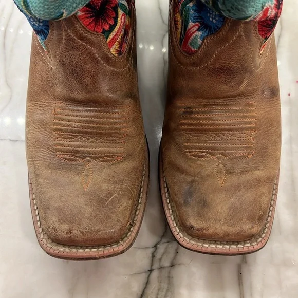 Ariat® Ladies Circuit Champion Floral Brown & Turquoise Boots - Picture 8 of 16